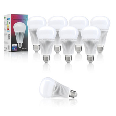 Auraglow 2.4ghz Rgb Cct Smart E27 Led Light Bulb - 70w Eqv - 8 Pack