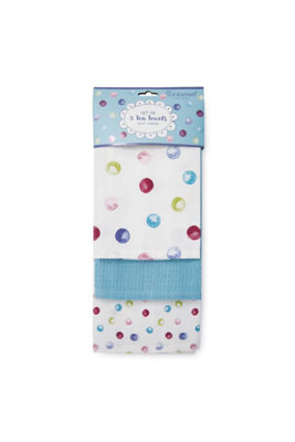 B&Q -  Spotty Dotty Kitchen Tea Towel 3Pk - Image 3