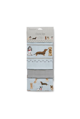 Cooksmart Curious Dogs Kitchen Tea Towel 3Pk from B&Q