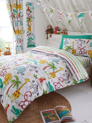 Jungle Fun Duvet Cover And Pillowcase Set from B&Q