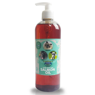 B&Q -  Salmon Oil For Dogs Cats Ferrets 100% Pure High In Omega 3 With Pump Fresh Pet 1L