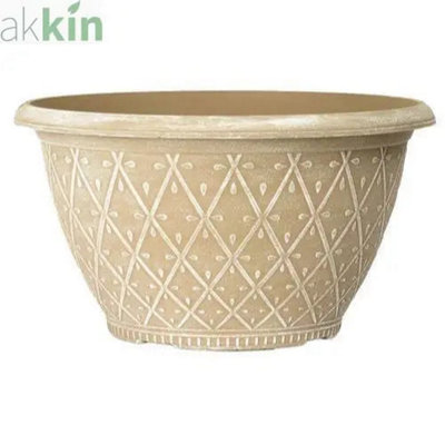 Prisma Bowl Planter 10"Powdered Ginger Effect from B&Q