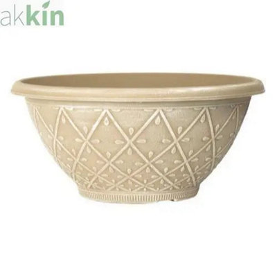 Prisma Bowl Planter 12"Powdered Ginger Effect from B&Q