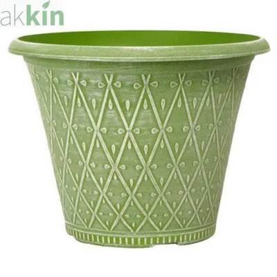 Prisma Planter 12"Powdered Moss Green Effect from B&Q