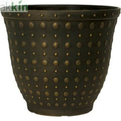 Hobnail Planter 43Cm Black Bronze Effect from B&Q