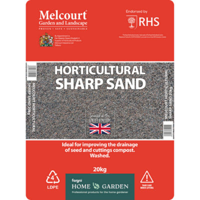 Fargro Melcourt Professional Horticultural Sharp Sand For Soil Enrichment 20Kg Bag from B&Q