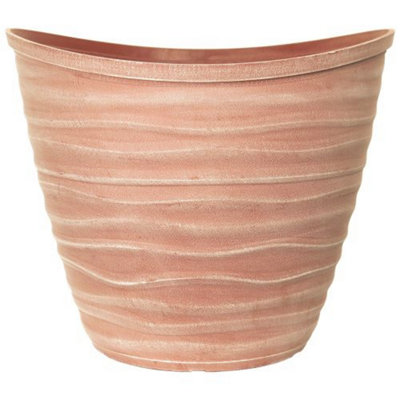 B&Q Dune Planter With Rim 48Cm Powdered Brick