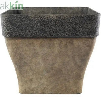 Diablo Planter Square 36CmBrown Effect from B&Q