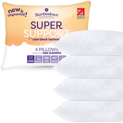 B&Q -  4 Pack Super Support Firm Side Sleeper Bed Pillows