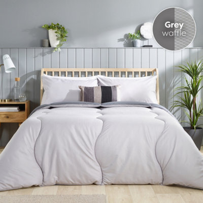 Slumberdown Coverless Duvet King 10.5 Tog 2N1 Design Matching Pillow Case Reversible All Year Round Embossed Cover Washable