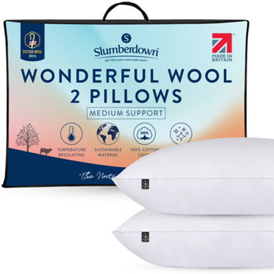Slumberdown Wool Pillow With 100% Cotton Cover 2 Pack