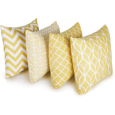  - Penguin Home Set Of 4Decorative Geometric Pattern Double Sided Square Cushion Covers