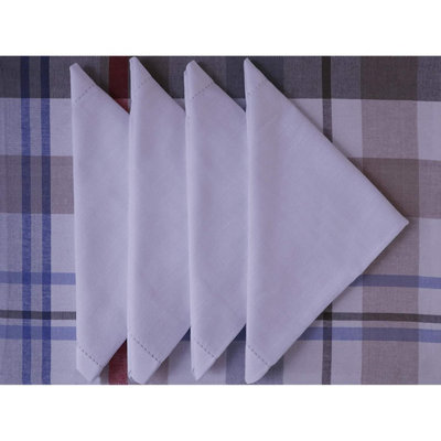  - Penguin Home Linen Look With Faggoting Hemstitched Reusable Napkins