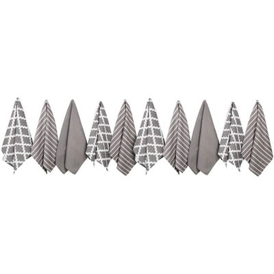 B&Q Penguin Home - 100% Cotton Tea Towel Set Of 10 Grey