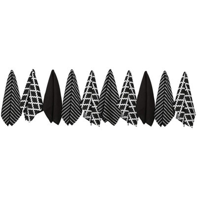 B&Q Penguin Home - 100% Cotton Tea Towel Set Of 10 Black