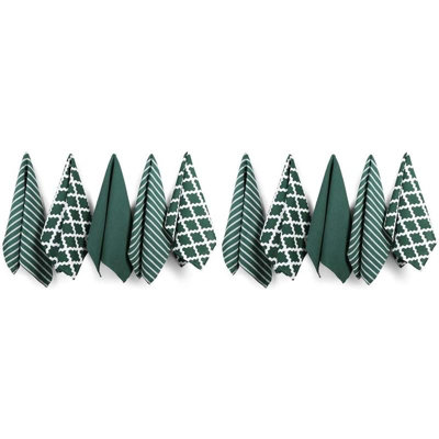 B&Q Penguin Home - 100% Cotton Tea Towel Set Of 10 Green