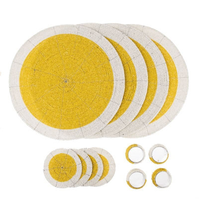 Penguin Home Set Of 12 Glass Beaded PlacematsCoasters And Napkin Rings from B&Q
