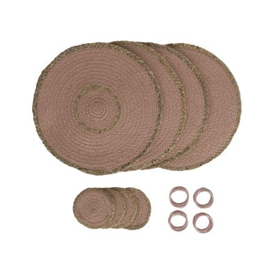 Penguin Home Set Of 12 Jute PlacematsCoasters And Napkin Rings from B&Q