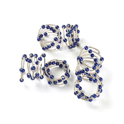 Penguin Home Set Of 6 Handcrafted Bangle Style Beaded Napkin Rings from B&Q