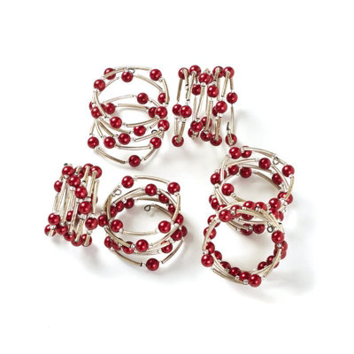 Penguin Home Set Of 6 Handcrafted Bangle Style Beaded Napkin Rings from B&Q