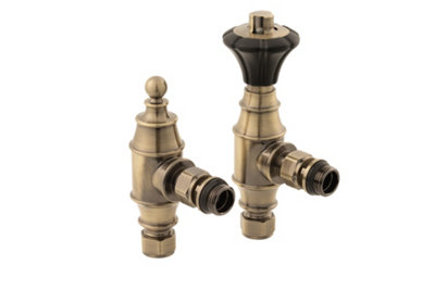 Arroll Uk29 Thermostatic Radiator Valve And Lock ShieldBrushed Brass Finish from B&Q