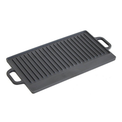 B&Q -  Cast Iron Non Stick Reversible Griddle Pan Bbq Grill Plate