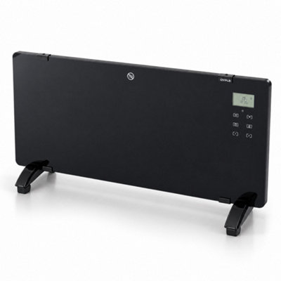 Oypla 2000W Black Glass Free Standing/Wall Mounted Electric Panel Convector Heater - Image 4