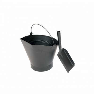 Oypla Heavy Duty Steel Fireplace Coal Bucket Scuttle Hod With Shovel from B&Q