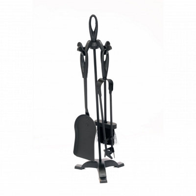 Oypla Heavy Duty Steel Fireplace 5 Piece Companion Set With PokerShovelTongs & Brush from B&Q
