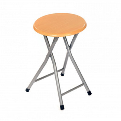 Oypla Wooden Folding Breakfast Kitchen Bar Stool Seat from B&Q