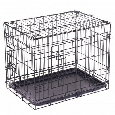 Oypla 24" Folding Metal Dog Cage Puppy Transport Crate Pet Carrier from B&Q