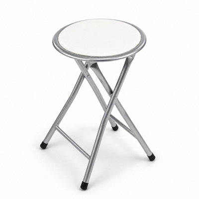 Oypla White Padded Folding Breakfast Kitchen Bar Stool Seat from B&Q