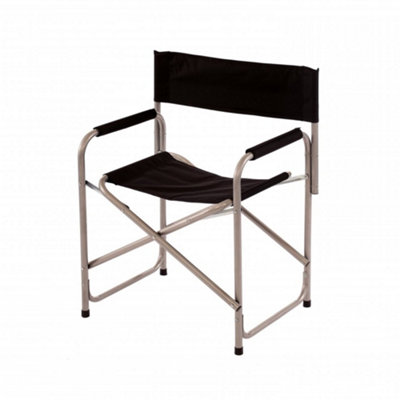 Oypla Lightweight Frame Folding Portable Black Outdoor Camping Directors Chair from B&Q