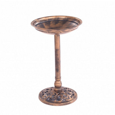 Oypla Traditional Ornamental Pedestal Garden Water Bird Bath (Bronze) from B&Q