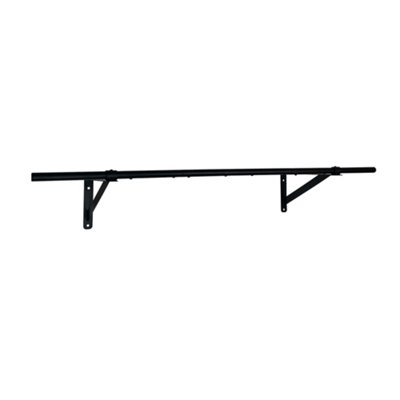 Oypla 4Ft Wall Mounted Garment Clothes Rail Super Heavy Duty All Metal Black from B&Q
