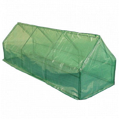 Oypla Large Steeple Growhouse Garden Plant Greenhouse With Plastic Mesh Cover270X90X90Cm from B&Q