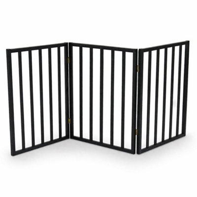 Oypla Black Dog Safety Folding Wooden Pet Gate Portable Indoor Barrier from B&Q