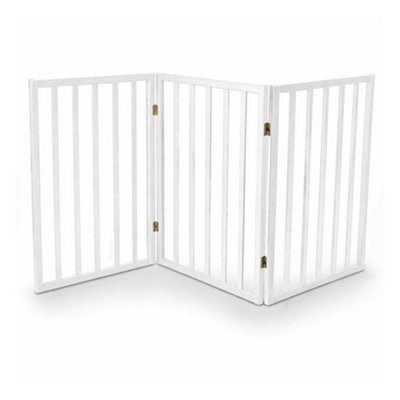 Oypla White Dog Safety Folding Wooden Pet Gate Portable Indoor Barrier from B&Q