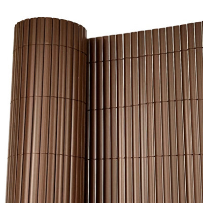 Oypla 1M X 3M Brown Pvc Outdoor Garden Fencing Privacy Screen Roll from B&Q