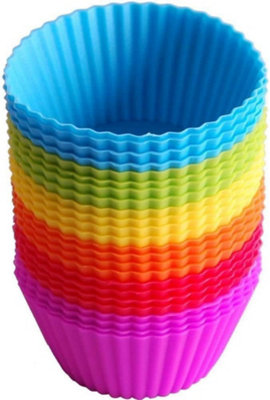Zuvo Silicone Muffin Cases Pack Of 24 Reusable 7Cm Non Stick Baking Moulds For Cupcakes And Muffins from B&Q