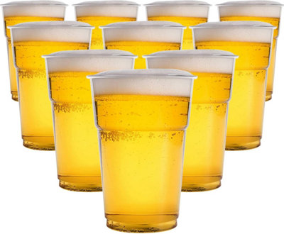 Zuvo Plastic Pint Glasses 330 MlHalf Pint(Pack Of 50)Perfect Disposable Plastic Glasses For Pint