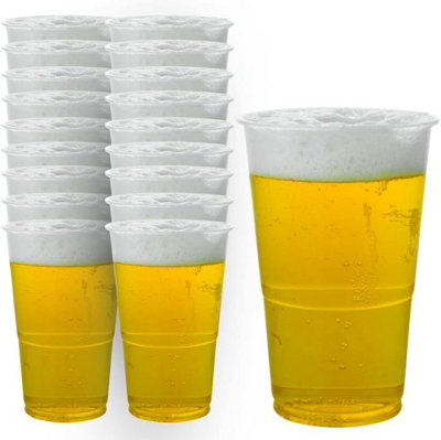 Zuvo Plastic Pint Glasses 660 MlFull Pint(Pack Of 50)Perfect Disposable Plastic Glasses For Pint