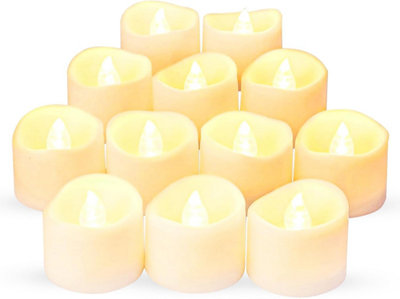 B&Q -  Battery Tea Light Candles 24 Pack Warm White Flickering Led Flameless Candles For Home Decor