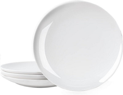Zuvo Dessert Plates Set Of 6 White Porcelain 6.5 Inch Coupe Plates Microwave And Dishwasher Safe from B&Q