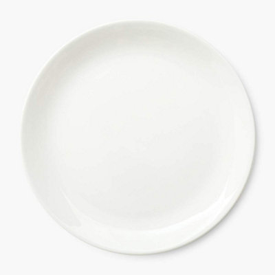 Zuvo Dinner Plates Set Of 6 White Porcelain 10.5 Inch Coupe Plates Microwave And Dishwasher Safe from B&Q