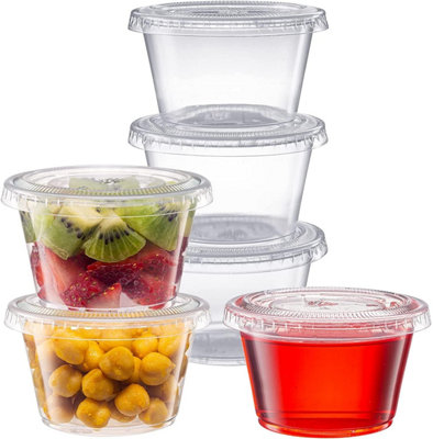 Zuvo 4Oz Plastic Sauce Containers With Lids (50 Pack)Bpa-FreeLeakproofReusable For Sauces & Meal Prep from B&Q