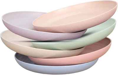 Zuvo Plastic Plates Set Of 6 Reusable 9 Inch Unbreakable Dinner Plates Microwave And Dishwasher Safe from B&Q