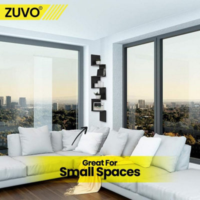 Zuvo Floating Corner Shelves 5 Tier Black Zigzag Wall Shelf For Books Living Room Kitchen Bedroom from B&Q