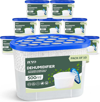 Zuvo Dehumidifier 500Ml Pack Of 10 Moisture Absorber For Damp Mould Mildew And Condensation Control from B&Q