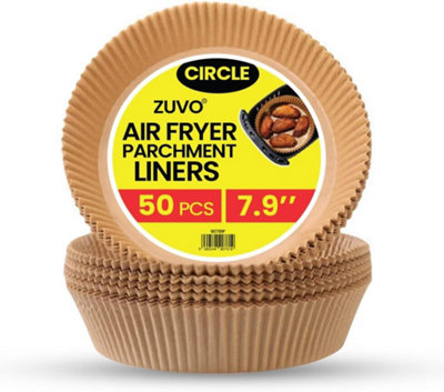 B&Q -  Air Fryer Liners Paper 50 Pack 7.9 Inch Round Greaseproof Parchment Paper For Baking And Frying